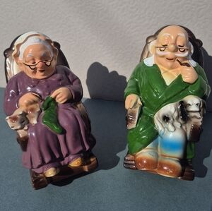 Vintage Ceramic Retirement Fund Grandma and Grandpa Banks - Elderly Couple